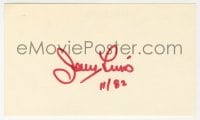 1h694 JERRY LEWIS signed 3x5 index card 1982 it can be framed & displayed with a repro!