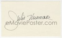 1h698 JULIE NEWMAR signed 3x5 index card 1980s can be framed & displayed with a repro still!