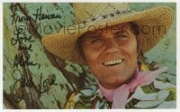 1h225 JACK LORD signed 4x6 color photo 1980 great smiling portrait of the Hawaii 5-0 star!