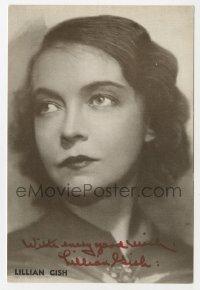 1h231 LILLIAN GISH signed 4x6 publicity photo 1980s head & shoulders portrait of the pretty actress!