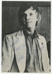 1h236 MALCOLM MCDOWELL signed 5x7 photo 1980s great close up wearing casual clothing!