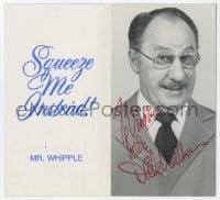 1h126 DICK WILSON signed 3x5 promo card 1980s Charmin toilet paper's Mr. Whipple!