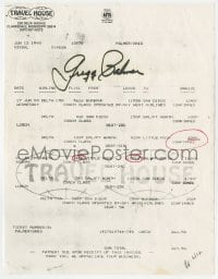 1h131 GREGG PALMER signed 9x11 airplane receipt 1990 he flew to Little Rock from Los Angeles!