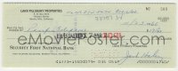 1h145 JACK HALEY signed 3x8 canceled check 1966 the Tin Man paid $17 to Pacific Telephone company!