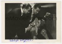 1h139 MELVYN DOUGLAS signed 6x8 book page 1980s lighting a cigarette for Marlene Dietrich!