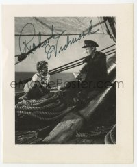 1h141 RICHARD WIDMARK signed 5x6 book page 1980s with Dean Stockwell in Down to the Sea in Ships!
