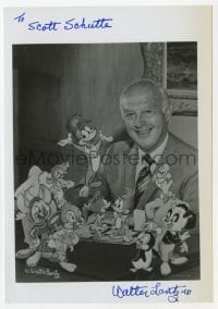 1h248 WALTER LANTZ signed 5x7 photo 1981 with his cartoon creations including Woody Woodpecker!