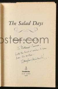 1h006 DOUGLAS FAIRBANKS JR signed hardcover book 1988 his autobiography The Salad Days!