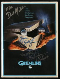 1h054 GREMLINS signed presskit w/ 17 stills 1984 by Zach Galligan, Dick Miller, AND Belinda Balaski!