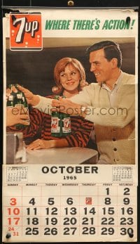 1j276 7 UP calendar 1965 each page has a different image people enjoying the popular soda!