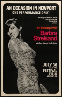 1j065 EVENING WITH BARBRA STREISAND 14x22 commercial poster 1980s sexy c/u in skin-tight outfit!