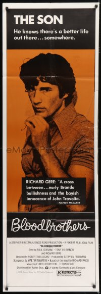 1j068 BLOODBROTHERS set of 4 door panels 1978 super early Richard Gere, from Richard Price novel!