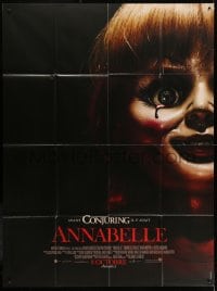 1j496 ANNABELLE advance French 1p 2014 creepy horror image of possessed doll w/ bloody tear!