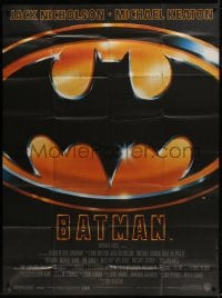 1j509 BATMAN French 1p 1989 DC Comics, directed by Tim Burton, cool image of the bat logo!