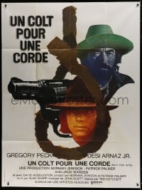 1j519 BILLY TWO HATS French 1p 1974 different art of Gregory Peck & Desi Arnaz Jr. w/ noose & gun!
