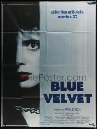 1j532 BLUE VELVET French 1p 1987 directed by David Lynch, Isabella Rossellini behind chained door!