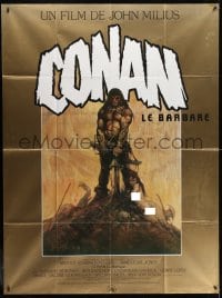 1j563 CONAN THE BARBARIAN French 1p 1982 classic Frank Frazetta art from his paperback book cover!