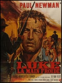 1j565 COOL HAND LUKE French 1p 1967 Paul Newman prison escape classic, different Jean Mascii art!