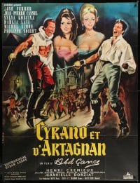 1j579 CYRANO ET D'ARTAGNAN French 1p 1964 Abel Gance, art of Cassel, Koscina & Lavi by Allard!