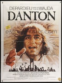 1j583 DANTON French 1p 1982 Andrzej Wajda, cool art of Gerard Depardieu by Landi!