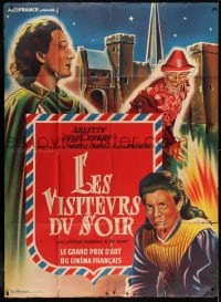 1j601 DEVIL'S ENVOYS French 1p R1960s Marcel Carne's Les Visiteurs du Soir, colorful art!