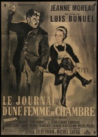 1j603 DIARY OF A CHAMBERMAID style B French 1p 1964 Jeanne Moreau, Luis Bunuel, art by Allard!