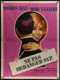 1j612 DO NOT DISTURB French 1p 1965 different Grinsson art of Doris Day & Rod Taylor in keyhole!