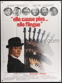 1j623 ELLE CAUSE PLUS, ELLE FLINGUE French 1p 1972 great image of Annie Girardot with Tommy gun!