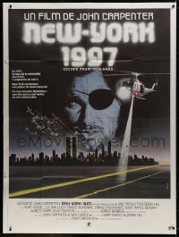 1j633 ESCAPE FROM NEW YORK French 1p 1981 John Carpenter, Kurt Russell as Snake, New York 1997!