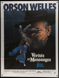 1j637 F FOR FAKE French 1p 1976 Orson Welles' Verites et mensonges, great close up image!