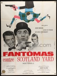 1j641 FANTOMAS AGAINST SCOTLAND YARD French 1p 1967 Marais, De Funes, Demongeot, wacky Rau art!