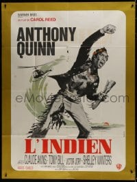 1j653 FLAP French 1p 1970 different Marty art of Native American Anthony Quinn & helicopter!