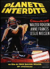 1j658 FORBIDDEN PLANET French 1p R2006 classic art of Robby the Robot carrying sexy Anne Francis!