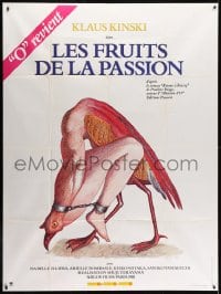 1j671 FRUITS OF PASSION style A French 1p 1981 incredibly wild surreal artwork by Roland Topor!