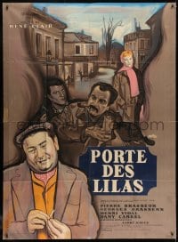 1j678 GATES OF PARIS style B French 1p 1958 Rene Clair's Porte des Lilas, Rene Peron art!