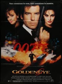 1j691 GOLDENEYE French 1p 1995 Pierce Brosnan as secret agent James Bond 007, cool montage!