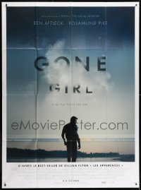 1j692 GONE GIRL advance French 1p 2014 David Fincher mystery, different close-up of Pike, Affleck