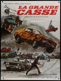 1j693 GONE IN 60 SECONDS French 1p 1975 different car chase art by Boivent, crime classic!