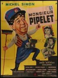 1j730 IMPOSSIBLE MR. PIPELET French 1p 1955 Jean Mascii art of handy man Michel Simon & women!