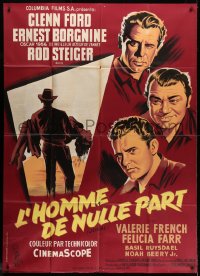 1j740 JUBAL French 1p 1956 different art of cowboys Glenn Ford, Ernest Borgnine & Rod Steiger!