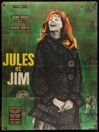 1j741 JULES & JIM French 1p R1970 Francois Truffaut's Jules et Jim, Jeanne Moreau, rare!