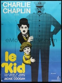 1j745 KID French 1p R1970s different Leo Kouper artwork of Charlie Chaplin & Jackie Coogan!