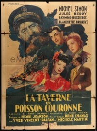 1j753 LA TAVERNE DU POISSON COURONNE French 1p 1947 great montage art of Michel Simon & top cast!