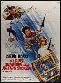 1j761 LAST OF THE SECRET AGENTS French 1p 1966 different Grinsson art of Allen & Rossi + Sinatra!