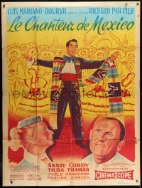 1j765 LE CHANTEUR DE MEXICO French 1p R1960s colorful art of Luis Mariano, Bourvil & Annie Cordy!
