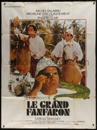 1j767 LE GRAND FANFARON French 1p 1976 Michel Galabru & Claude Melki on horses!