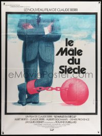 1j769 LE MALE DU SIECLE French 1p 1975 Claude Berri, wacky Ferracci ball & chain artwork!