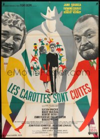 1j777 LES CAROTTES SONT CUITES French 1p 1956 great art of top stars surrounded by children!