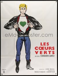 1j778 LES COEURS VERTS French 1p 1966 Edouard Luntz's Naked Hearts, great artwork!