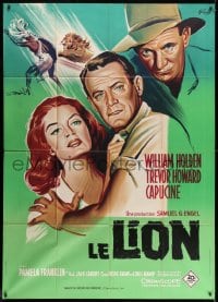 1j783 LION French 1p 1963 different art of William Holden, Trevor Howard & Capucine by Grinsson!